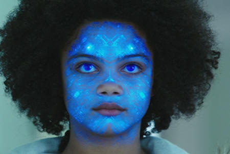 Girl blue face